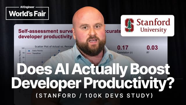 Does AI Actually Boost Developer Productivity? (100k Devs Study) - Yegor Denisov-Blanch, Stanford
